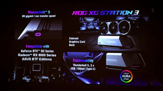 Asus, Thunderbolt 5’li yeni harici GPU ünitesini tanıttı