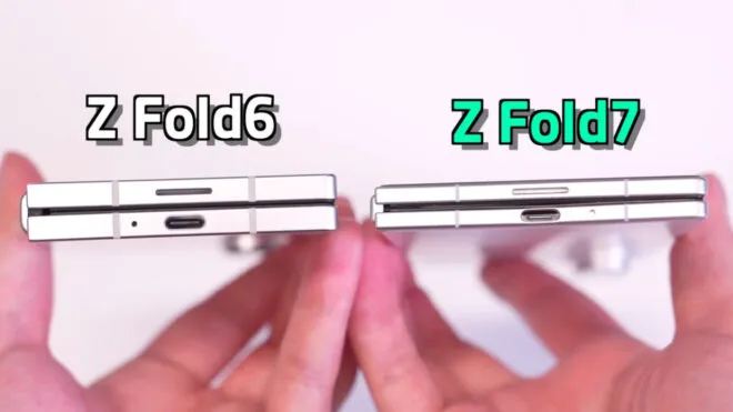 Maketler üzerinden yapılan karşılaştırma, Samsung Galaxy Z Fold7 ve Galaxy Z Fold6 arasındaki ciddi kalınlık farkını gözler önüne serdi