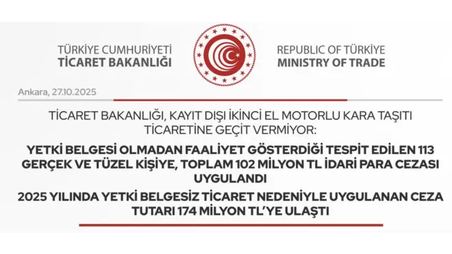 İkinci El Oto Ticaretinde Şok! 174 Milyon TL Ceza!
